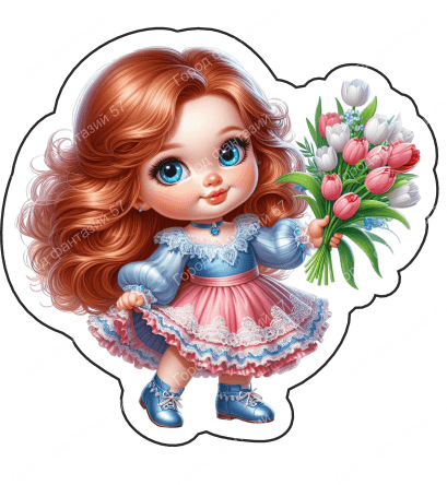 Девочка с цветами в руках (124)
