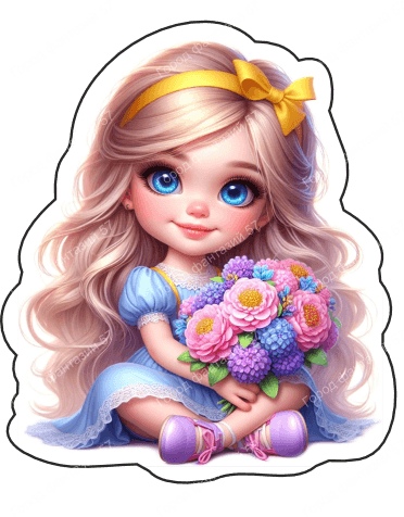 Девочка с цветами в руках (120)