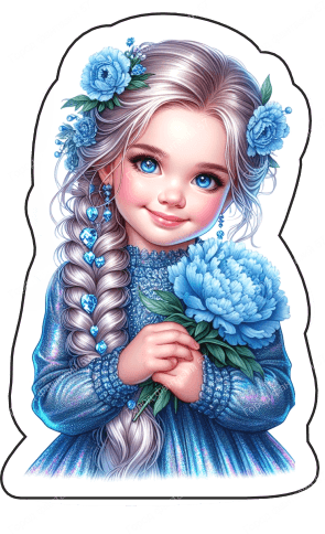 Девочка с цветами в руках (136)