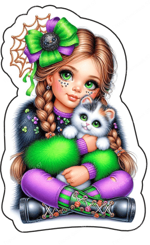 Девочка с котом (130)