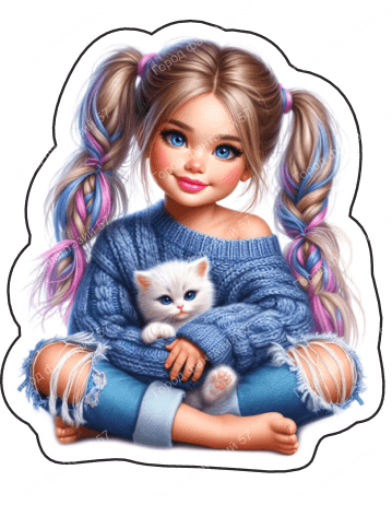 Девочка с котом (120)