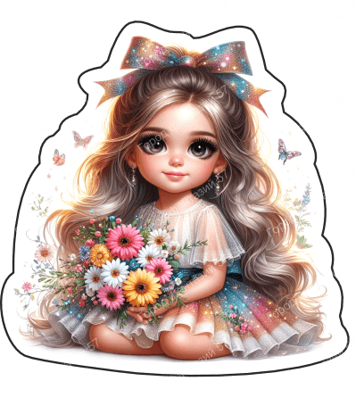 Девочка с цветами в руках (126)