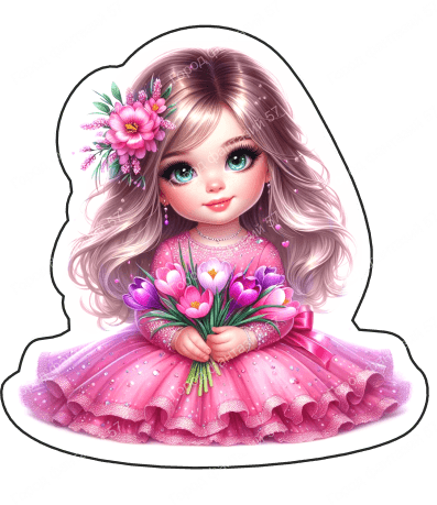 Девочка с цветами в руках (103)