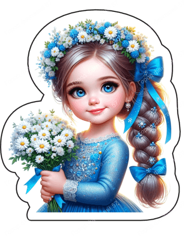 Девочка с цветами в руках (129)