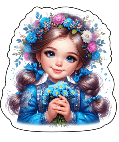 Девочка с цветами в руках (174)